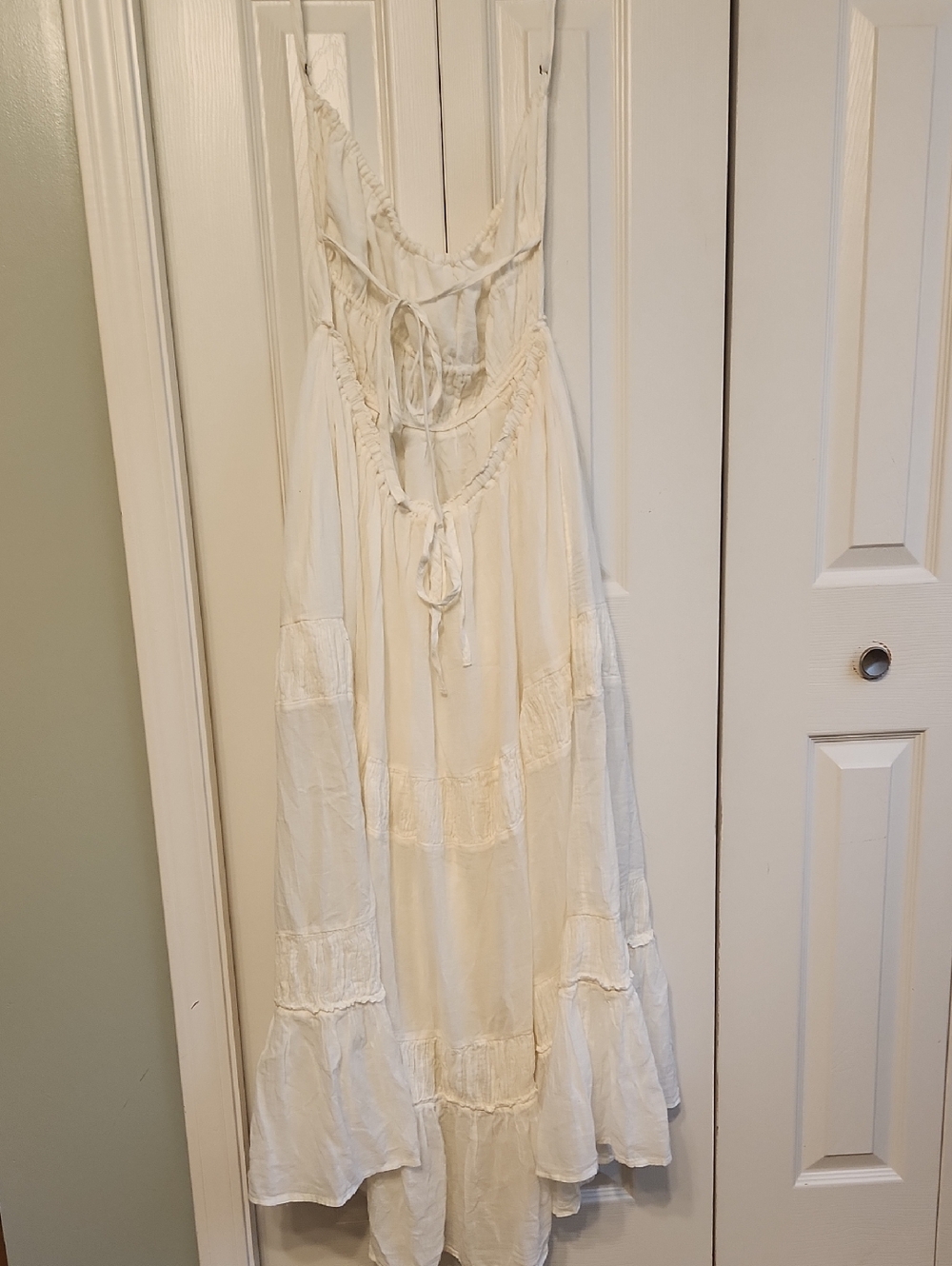 Free People Taking Sides Tiered Cotton Maxi Dress Size L - Picture 2 of 15